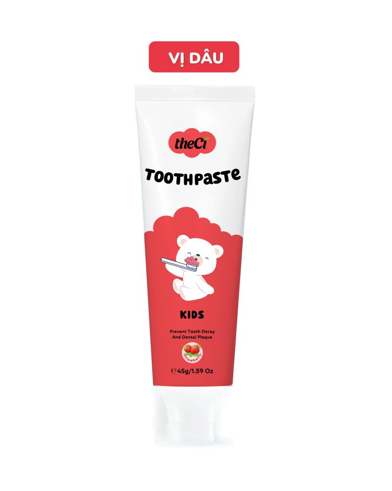 Kem Đánh Răng theCi Cho Bé Toothpaste Kids Vị Dâu, Trẻ Em Nuốt Được 45g.