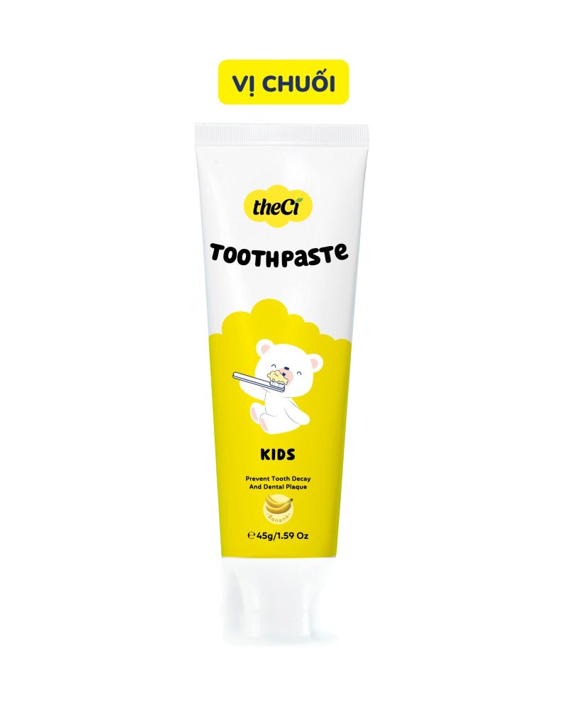 Kem Đánh Răng theCi Cho Bé Toothpaste Kids Vị Chuối, Trẻ Em Nuốt Được 45g.