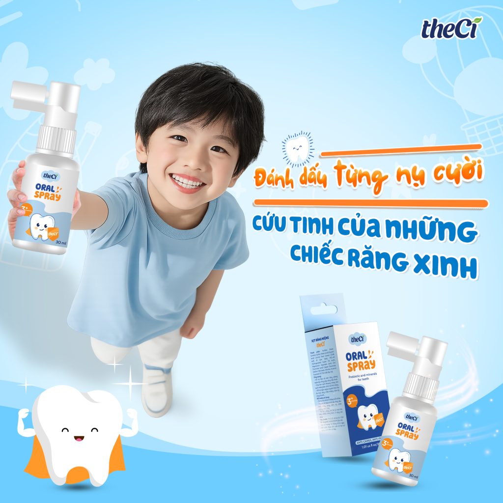 Xịt chống sâu răng cho bé theCi - Cứu tinh của những chiếc răng xinh